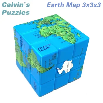 캘빈 퍼즐 지구지도, 매직 큐브 네오, 전문가용 스피드 트위스트 퍼즐, 두뇌 티저, 교육용 장난감, 3x3x3