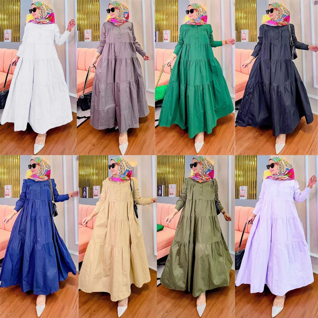 Solid Eid Islamic Abaya Casual Long Sleeve Patchwork Dress Arab Jalabiya Robe Muslim Women Dresses Ramadan Abayas Caftan Kaftan
Solid Eid Islamic Abaya Casual Long Sleeve Patchwork Dress Arab Jalabiya Robe Muslim Women Dresses Ramadan Abayas Caftan Kaftan