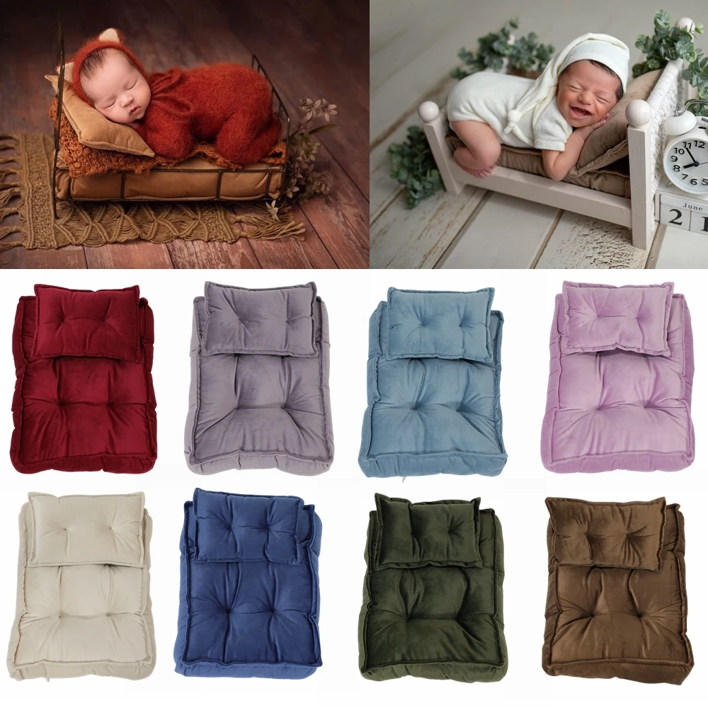 

Newborn Baby Photography Props Mattress Pillow Posing Bedding Fotografia Accessories Super Soft Bed Basket Crib Mini Cushion Mat