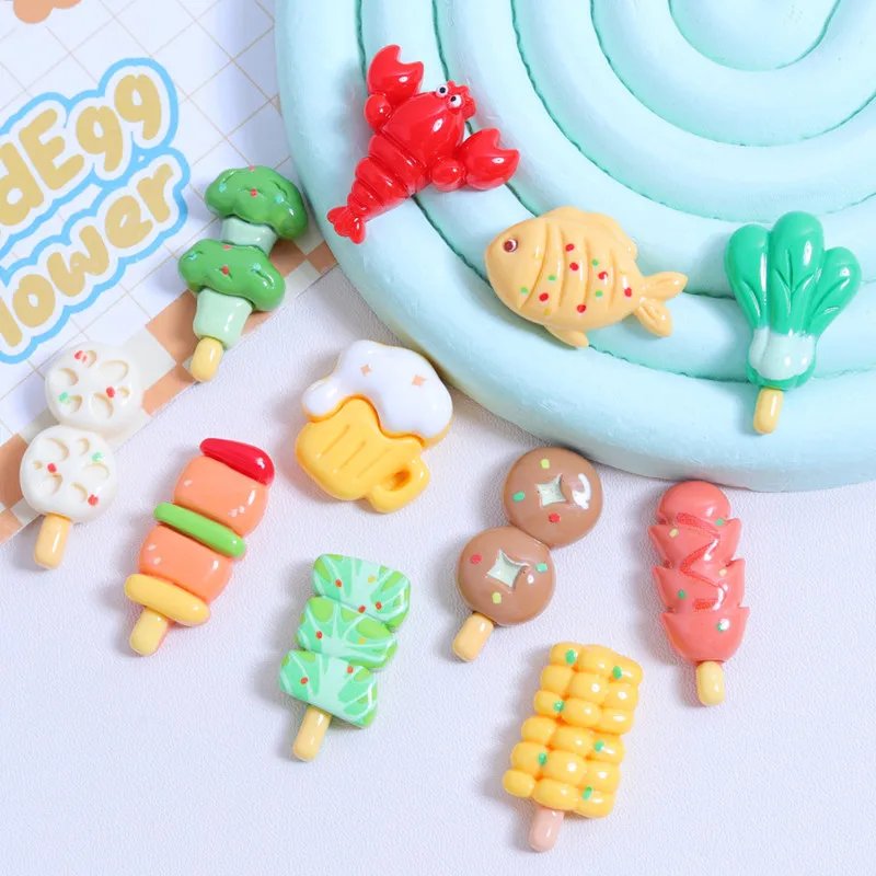 10Pcs Kawaii Cartoon Barbecue String Resin DIY Shoes Hat Icebox Barrette Mobile Phone Case Scrapbook Cream Glue Flat Back Resin
10Pcs Kawaii Cartoon Barbecue String Resin DIY Shoes Hat Icebox Barrette Mobile Phone Case Scrapbook Cream Glue Flat Back Resin