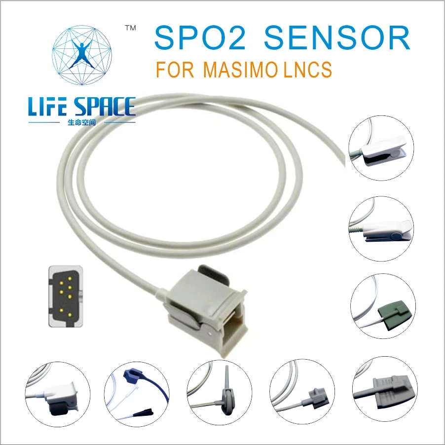 

SA-05 Reusable Spo2 Oxygen Sensor Cable 1.1M Child Neonate clip silicone wrap Y-model For MASIMO LNCS patient monitor