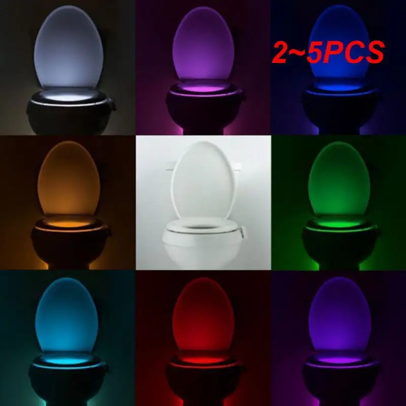 

2~5PCS Motion Sensor Toilet Lights USB LED Colors Rechargeble Waterproof for Tiolet Bowl WC Luminaria Lamp For Bathroom Washroom