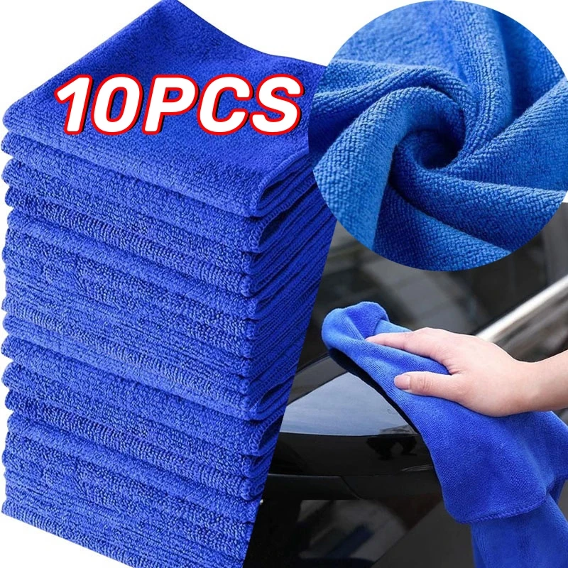 

10Pcs Microfiber Towels Car Wash Drying Cloth Towel Household Cleaning Cloths Auto Detailing Polishing Cloth Home Clean Tools