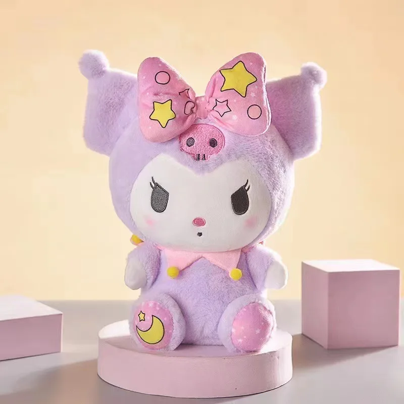 

Sanrio Anime Tie Dye Toys Kawaii Kuromi Mymelody Cinnamorol Plush Bow Soft Stuffed Hello Kitty Birthday Gift for Children's Toys