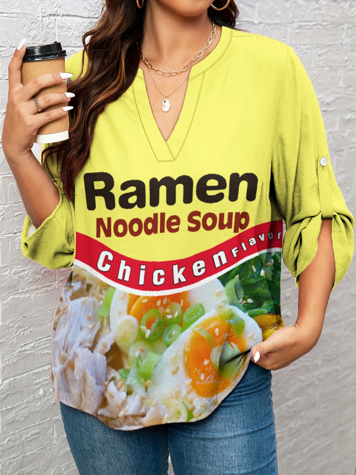 Fashion Women Shirts Delicious Food Chicken Noodles 3D Printed Tops V-neck Long Sleeve T-shirts Famale Casual Clothing L-5XL
Fashion Women Shirts Delicious Food Chicken Noodles 3D Printed Tops V-neck Long Sleeve T-shirts Famale Casual Clothing L-5XL
