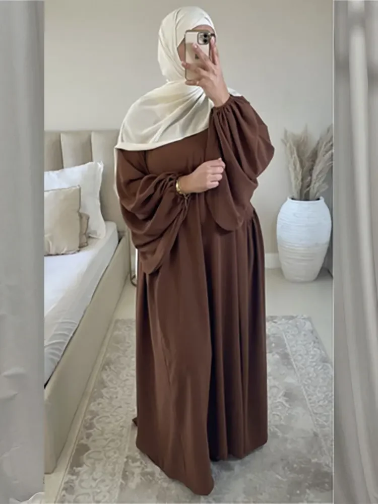 

Abaya Muslim Long Dress for Women Crepe Ramadan Eid Loose Islamic Clothing Prayer Dresses Hijab Robe Dubai Turkish Modest Kaftan