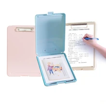 With Pen Slot A4 File Holder Plate Box Clamp Memo Clip Document Organizer File Folder Case Writing Board With Storage Organizer