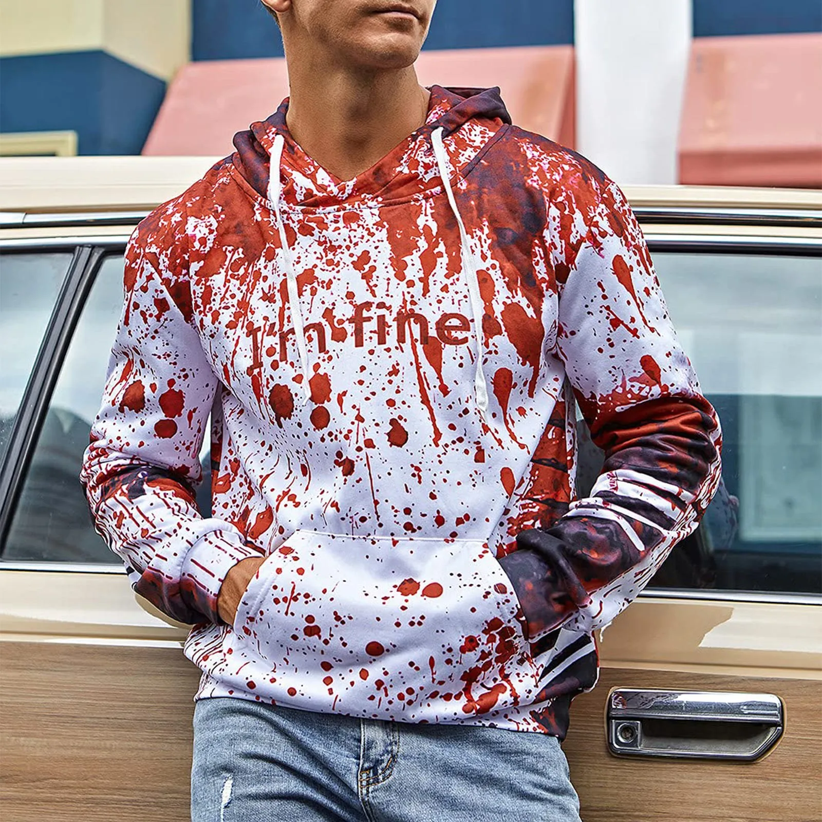Bloodstain Print Hoodies Long Sleeve Drawstring Hooded Men's Pullovers Male Casual Sweatshirt Y2k Autumn Streetwear
Bloodstain Print Hoodies Long Sleeve Drawstring Hooded Men's Pullovers Male Casual Sweatshirt Y2k Autumn Streetwear