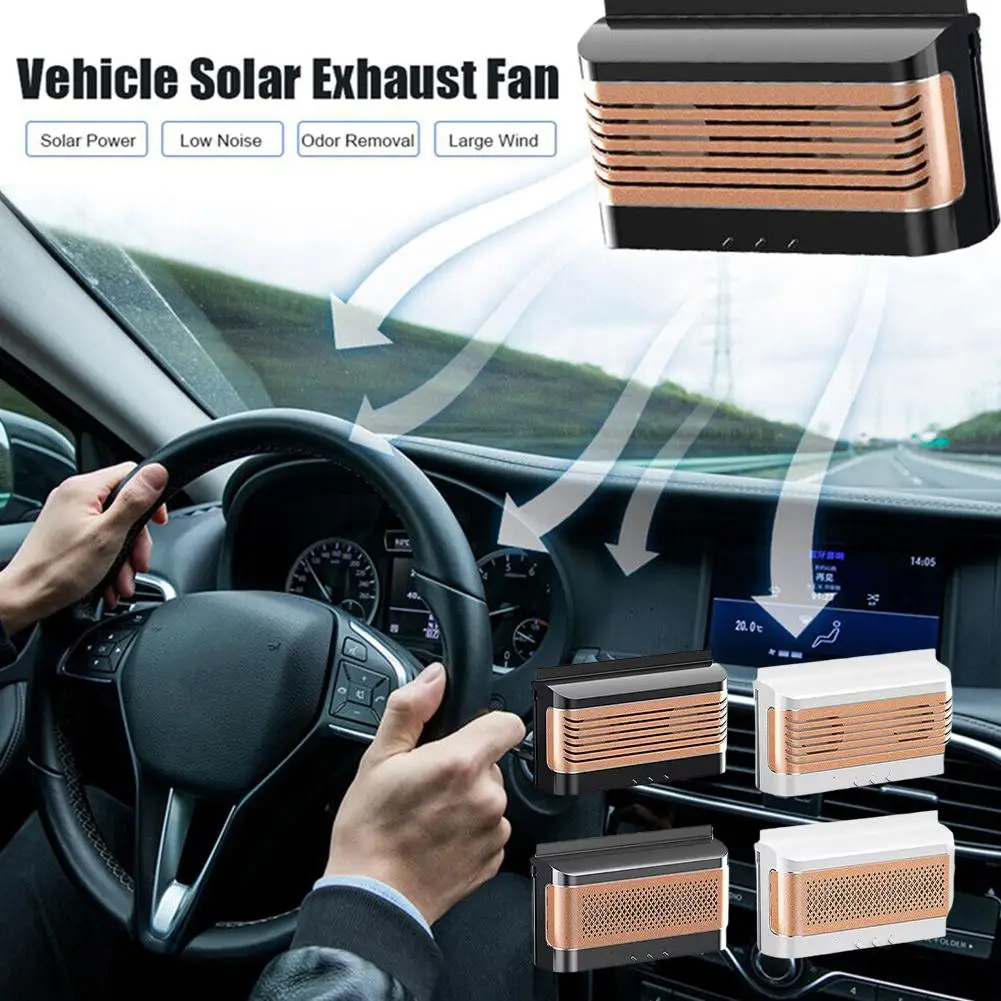 

Summer Solar Car Exhaust Fan Cooling Air Vent Odor Circulation Interior Temperature Fan Car Air Electric Removal Control I8Q3