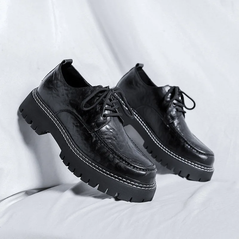 Men's Thick Sole British Fashion Business Casual Leather Shoes Male Japan Korean Student Streetwear Shoes Wedding Dress Shoes 
Men's Thick Sole British Fashion Business Casual Leather Shoes Male Japan Korean Student Streetwear Shoes Wedding Dress Shoes
