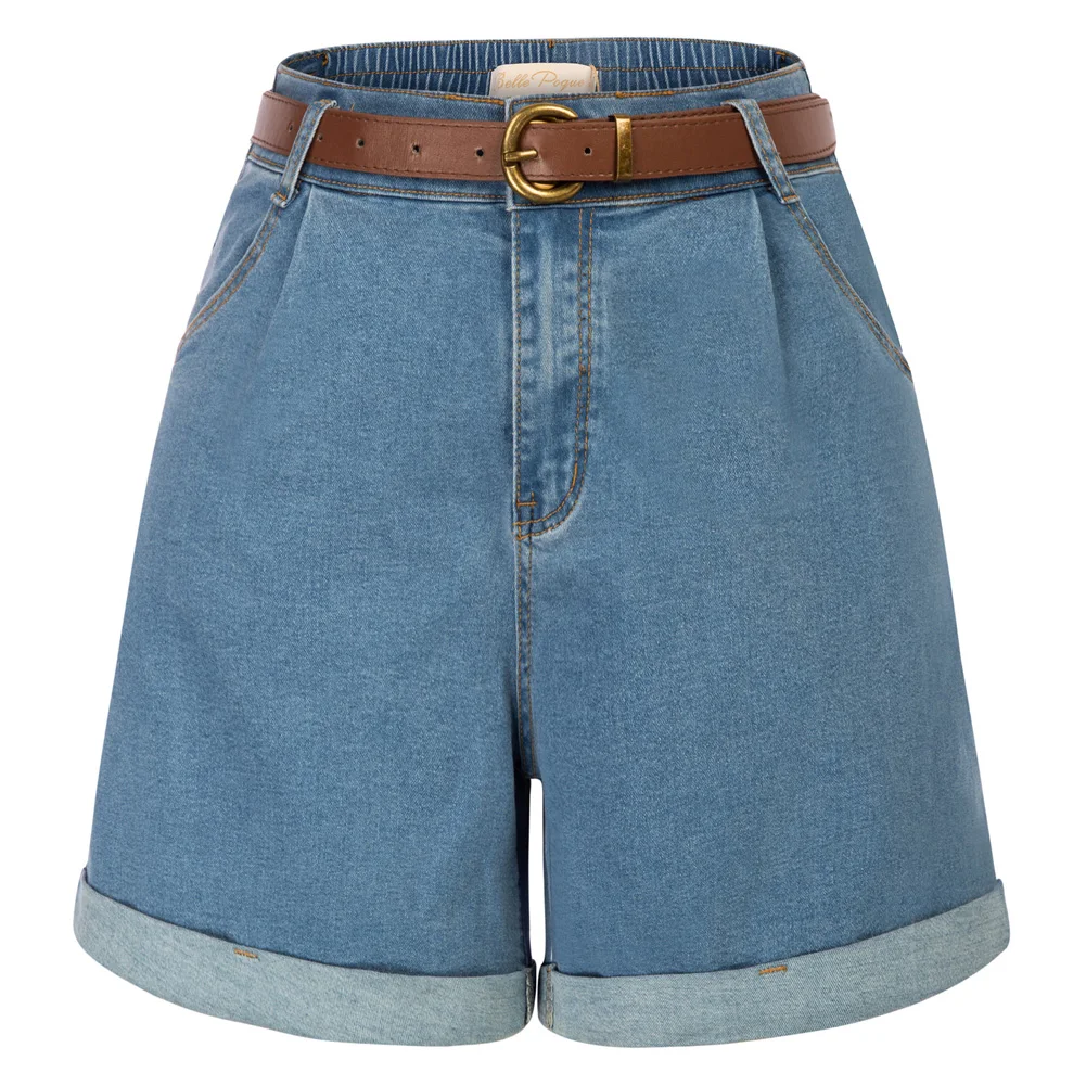 BP Women Retro Short Jeans With Belt High Waist Fold Over Leg Opening Shorts Casual Loose Denim Shorts Streetwear A30
BP Women Retro Short Jeans With Belt High Waist Fold Over Leg Opening Shorts Casual Loose Denim Shorts Streetwear A30