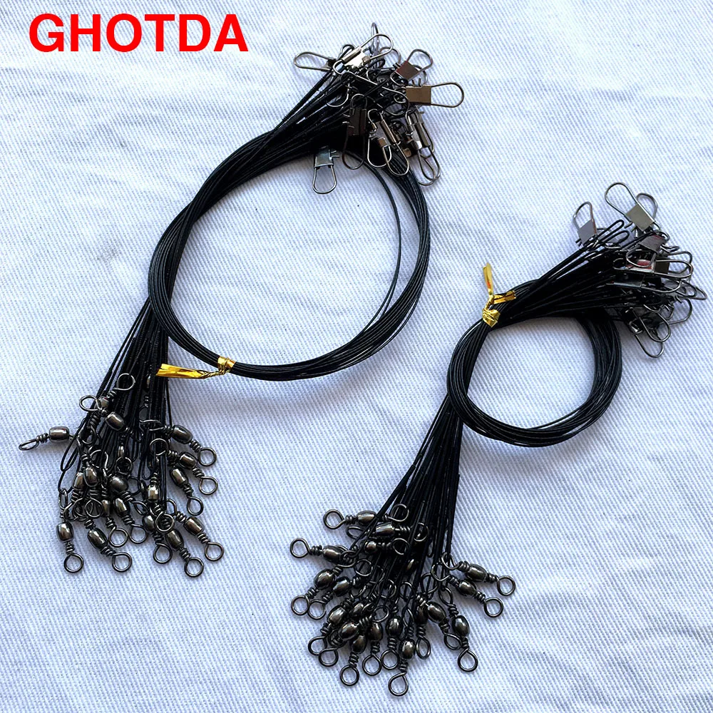 60PCS Anti Bite Steel Fishing Line Steel Wire Leader with Swivel Connector Fishing Wire 15/20/25cm Fishing Accessory Tackle
60PCS Anti Bite Steel Fishing Line Steel Wire Leader with Swivel Connector Fishing Wire 15/20/25cm Fishing Accessory Tackle