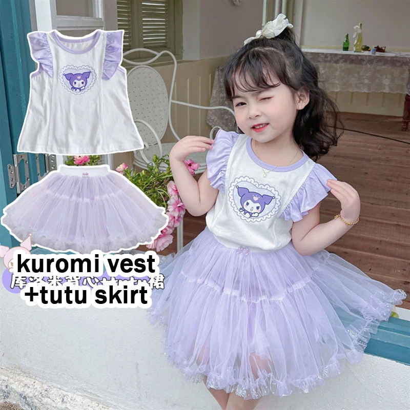 Sanrio Girls Skirt Kuromi Hellokitty Summer New Cartoon Short Sleeve T-Shirt Top Princess Pompous Skirt Tutu Skirt 2-Piece Set
Sanrio Girls Skirt Kuromi Hellokitty Summer New Cartoon Short Sleeve T-Shirt Top Princess Pompous Skirt Tutu Skirt 2-Piece Set