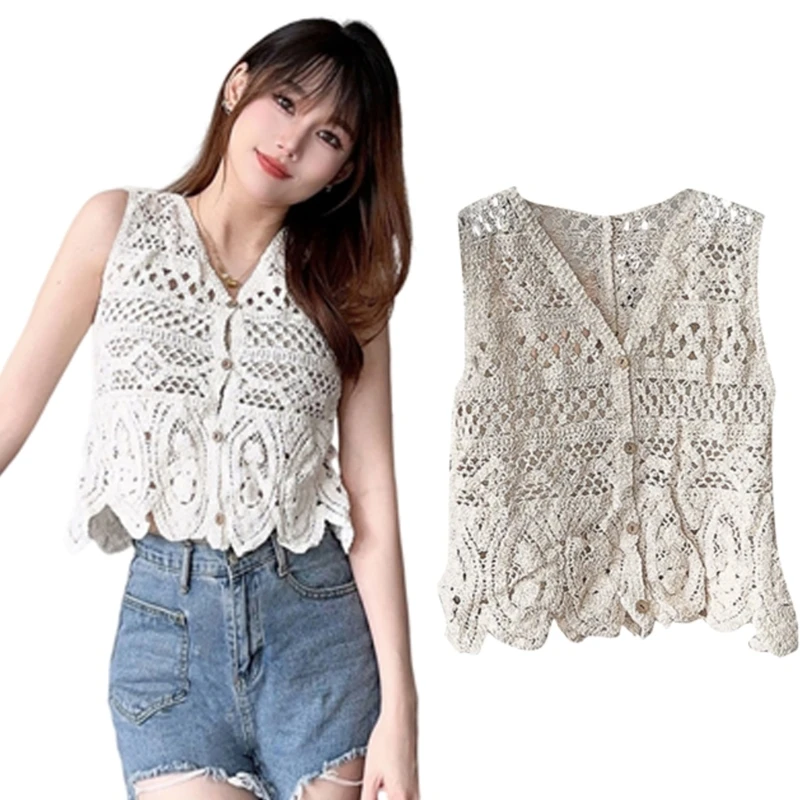 ollow Out Knitted Vest for Fashion forward Women Button Knitwear Cardigans Dropship
ollow Out Knitted Vest for Fashion forward Women Button Knitwear Cardigans Dropship