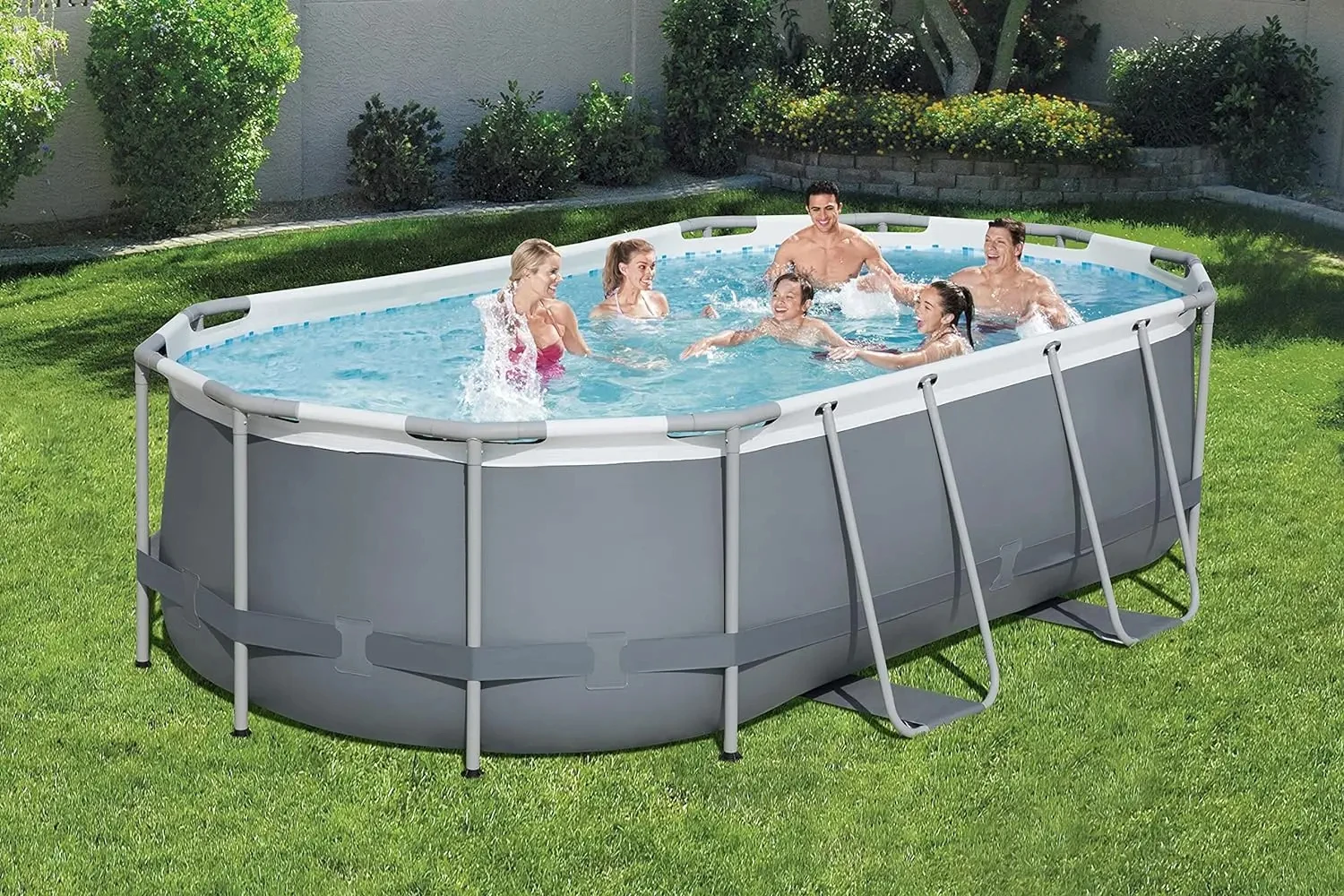 Power Steel 14' x 8'2" x 39.5" Oval Above Ground Pool Set | Includes 530gal Filter Pump, Ladder, ChemConnect Dispener
Power Steel 14' x 8'2" x 39.5" Oval Above Ground Pool Set | Includes 530gal Filter Pump, Ladder, ChemConnect Dispener