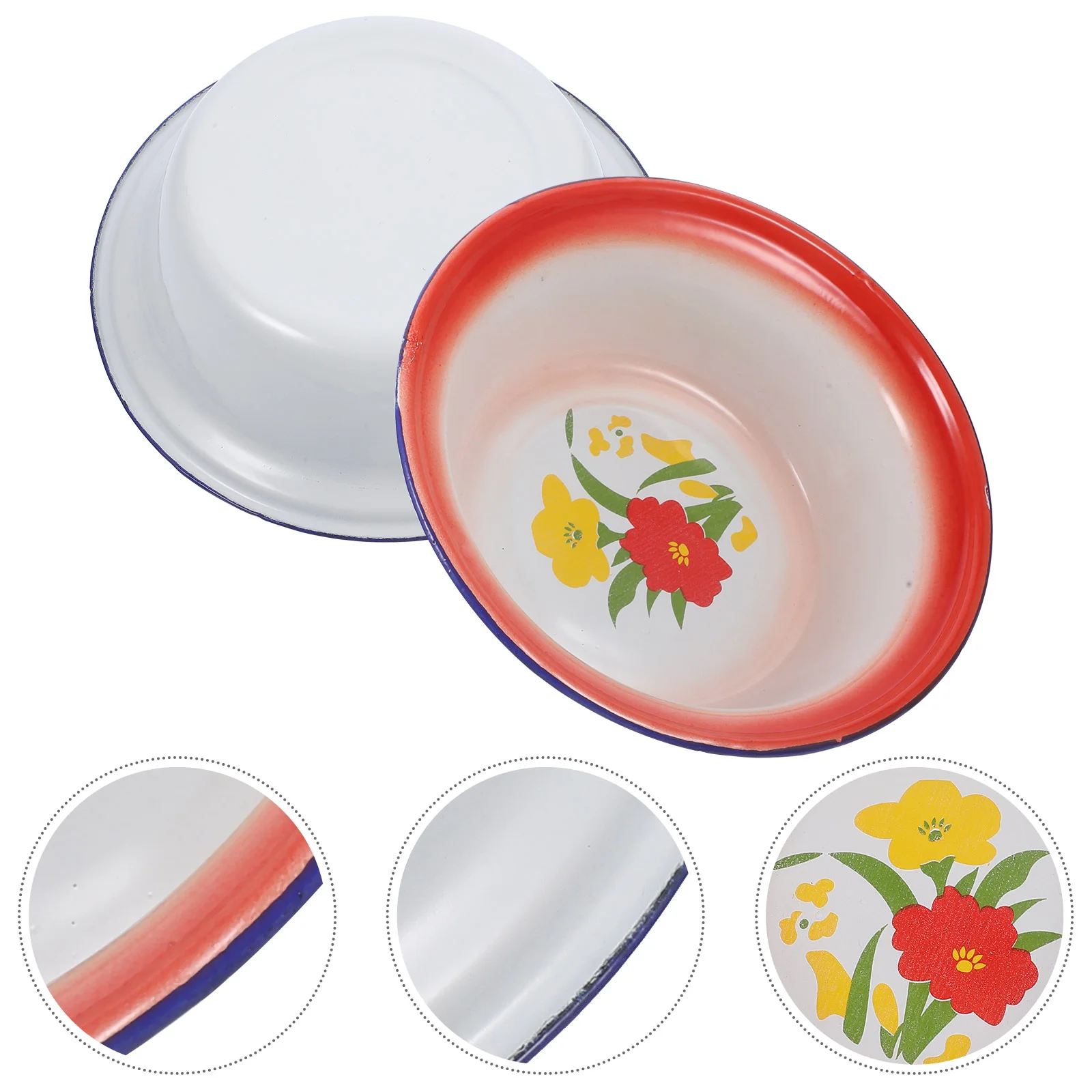 Flower Pattern Old-style Reusable Serving Vintage Enamel Bowl Mixing Bowl Set Metal Bowl Retro Bowl Enamel Camping Dishes
Flower Pattern Old-style Reusable Serving Vintage Enamel Bowl Mixing Bowl Set Metal Bowl Retro Bowl Enamel Camping Dishes