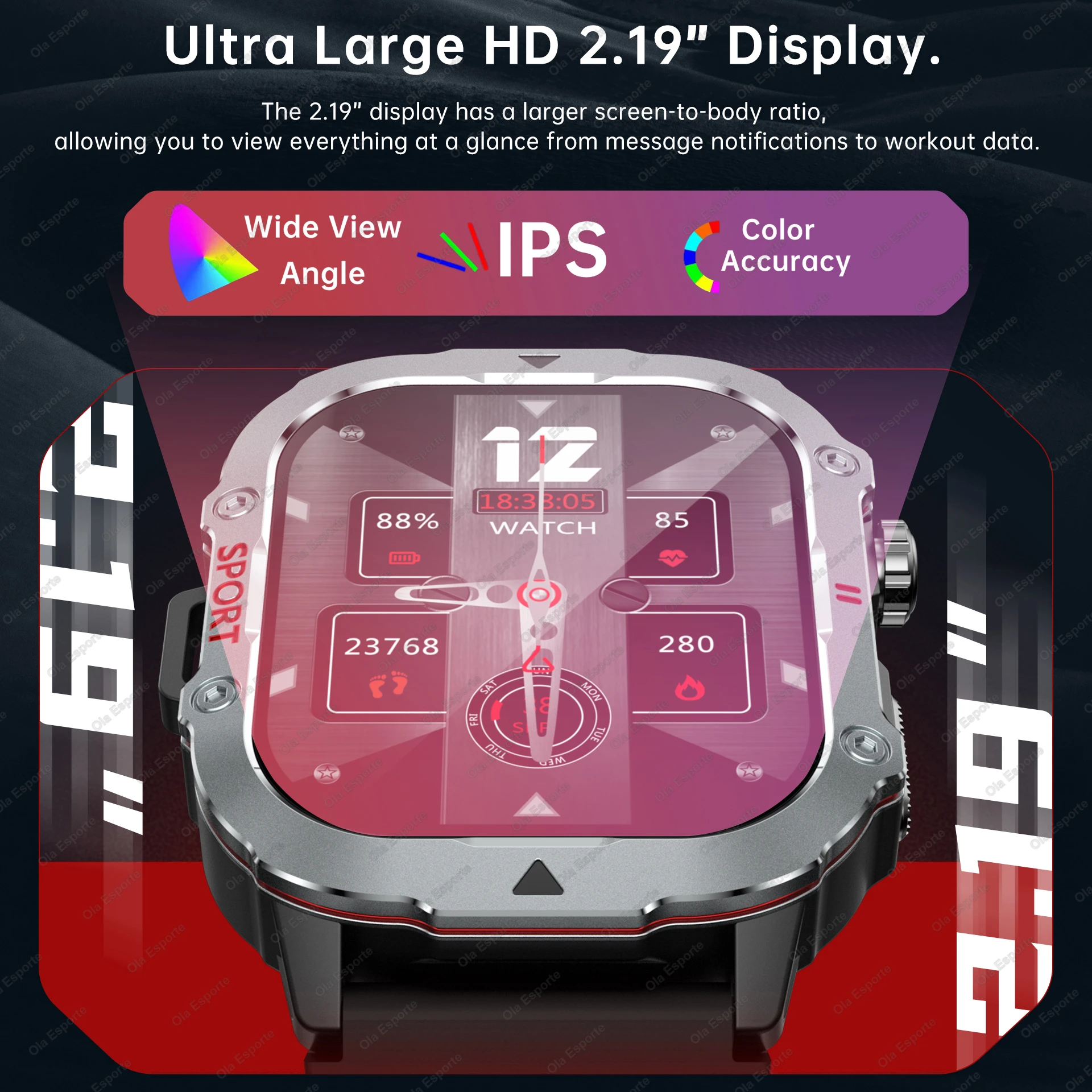 2025 New Military Smart Watch Men IP68 Waterproof Outdoor Sports Fitness Tracker Health Monitor 2.19