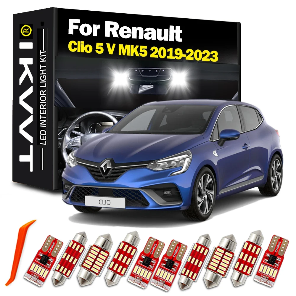 IKVVT 9 шт. для Renault Clio 5 V MK5 2019 2020 2021 2022 Φ внутренняя Карта Купол багажника лампы комплект Canbus автомобильные аксессуары
IKVVT 9 шт. для Renault Clio 5 V MK5 2019 2020 2021 2022 Φ внутренняя Карта Купол багажника лампы комплект Canbus автомобильные аксессуары