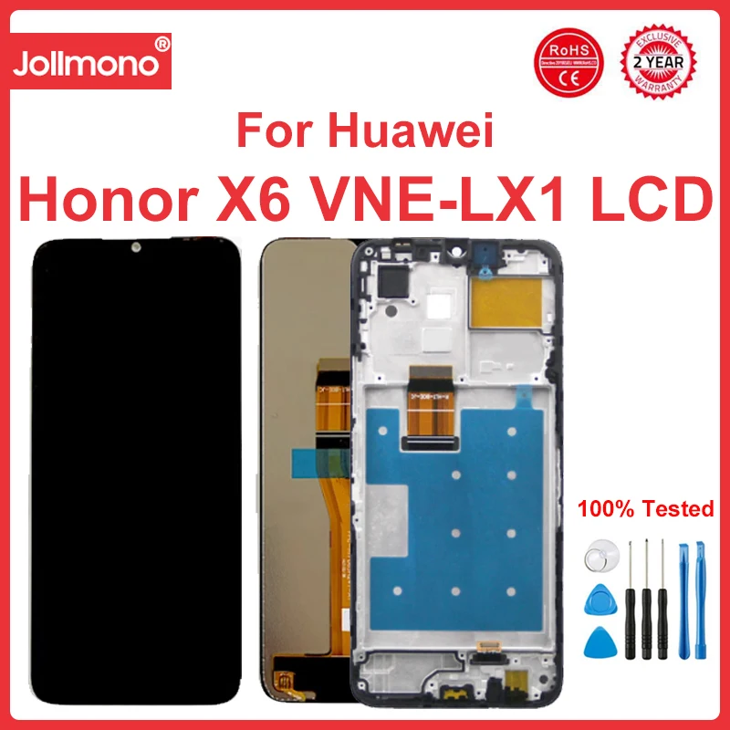 

100% Tested 6.5'' For Honor X6 LCD VNE-LX1 Display Touch Screen Digitizer Assembly For HonorX6 LCD VNE-LX2 Frame