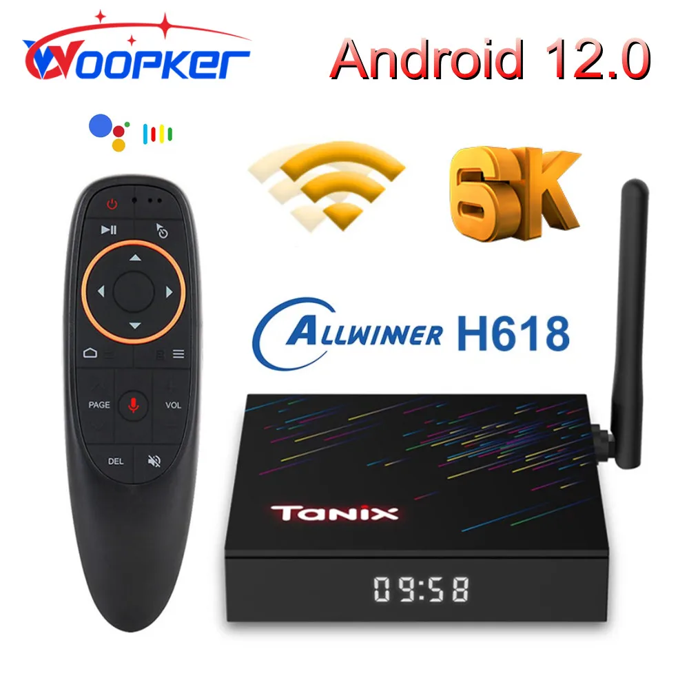 ТВ-приставка Woopker, Android 12, TANIX TX68 Allwinner H618, 4 + 64 ГБ, 2 диапазона
ТВ-приставка Woopker, Android 12, TANIX TX68 Allwinner H618, 4 + 64 ГБ, 2 диапазона