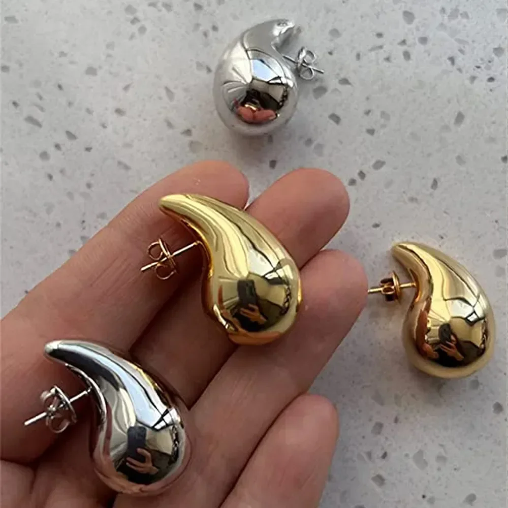 Stainless Steel Big Water Drop Earrings for Women Vintage Glossy Chunky Teardrop Gold Plated Statement Hoops Earrings Jewelry 
Stainless Steel Big Water Drop Earrings for Women Vintage Glossy Chunky Teardrop Gold Plated Statement Hoops Earrings Jewelry