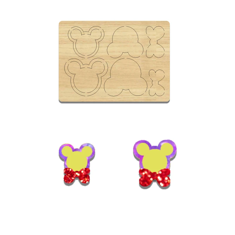 Wooden Cutting Die with Mickey Head and Bow Knot, Suitable for Most Machines, BY133
Wooden Cutting Die with Mickey Head and Bow Knot, Suitable for Most Machines, BY133