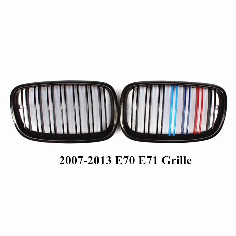 Carbon fiber Front Kidney Grille with Double Slat Glossy M color Mesh Grill Replacement for B-mw X5 E70 X6 E71 2007-2013
Carbon fiber Front Kidney Grille with Double Slat Glossy M color Mesh Grill Replacement for B-mw X5 E70 X6 E71 2007-2013