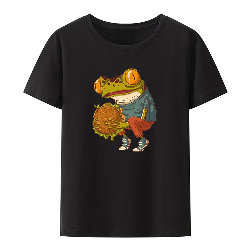 Frogs Who Love Hamburgers Cotton T-shirts Roupas Masculinas Loose Breathable Tops Print Anime Shirt Pattern Streetwear Casual
Frogs Who Love Hamburgers Cotton T-shirts Roupas Masculinas Loose Breathable Tops Print Anime Shirt Pattern Streetwear Casual
