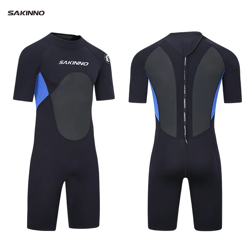 

3mmOne-Piece Diving Suit Men's Cold-Proof Warm Thickened Snorkeling Suit Surfing Sailing Diving Suit Short Sleeve Upstream Swims