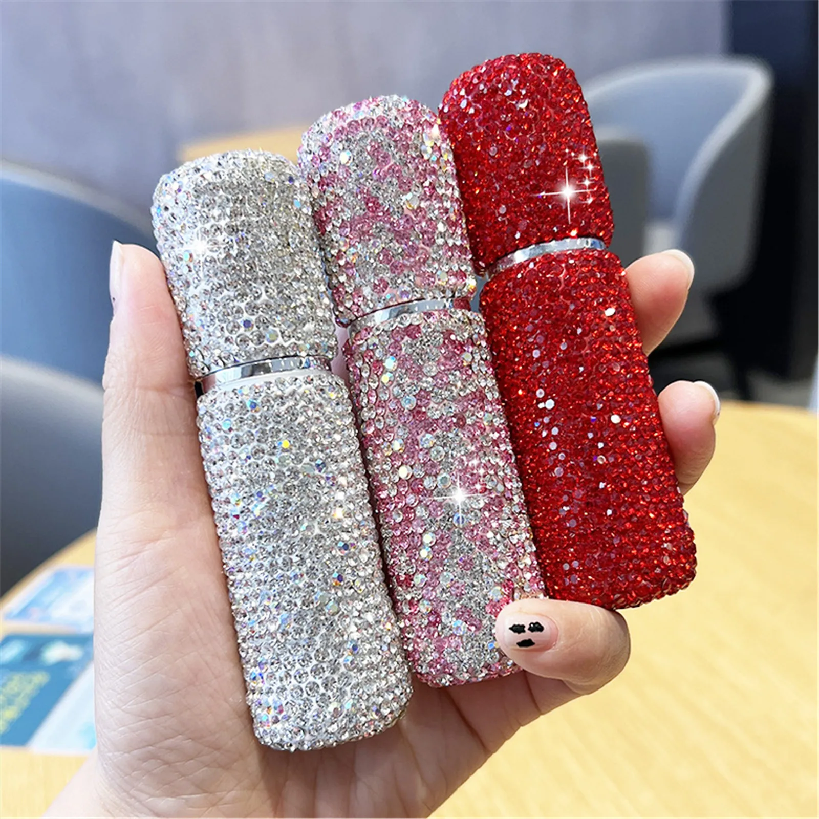 

10ml Portable Diamond Refillable Perfume Bottles Mini Glass Spray Pump Bottle Empty Cosmetic Containers Atomizer For Travel