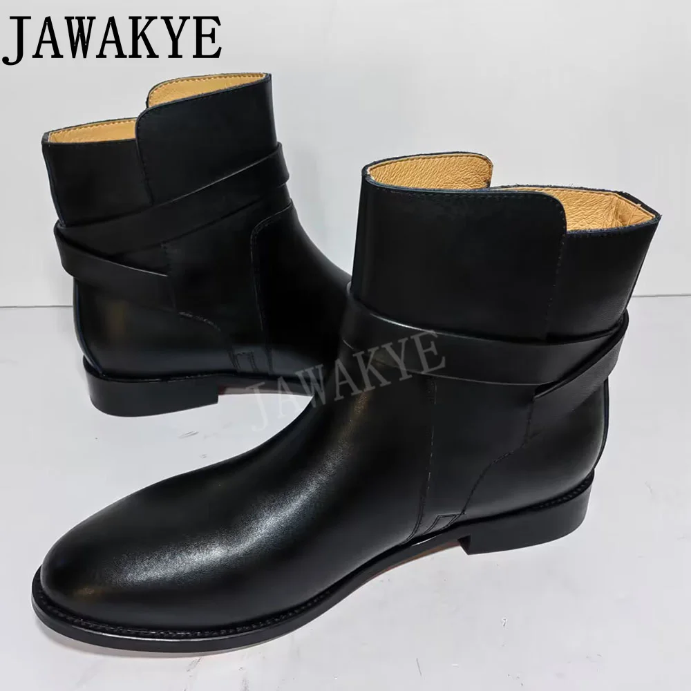 Genuine Leather Motorcycle Boots Flat Heel Winter Women's Designer Brand Buckle Strap Ankle Boots Plus Size Shoes Botas Mujer 
Genuine Leather Motorcycle Boots Flat Heel Winter Women's Designer Brand Buckle Strap Ankle Boots Plus Size Shoes Botas Mujer