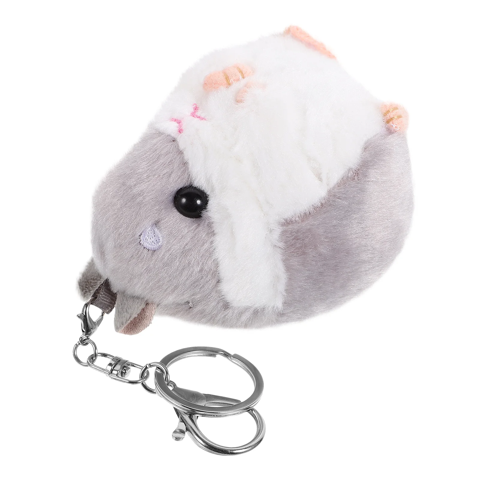 

Grey Plush Hamster Plush Keychains Stuffed Keyring Pendant Hamster Plush Toys Stuff Plush Keychain Bag Accessories Hanger