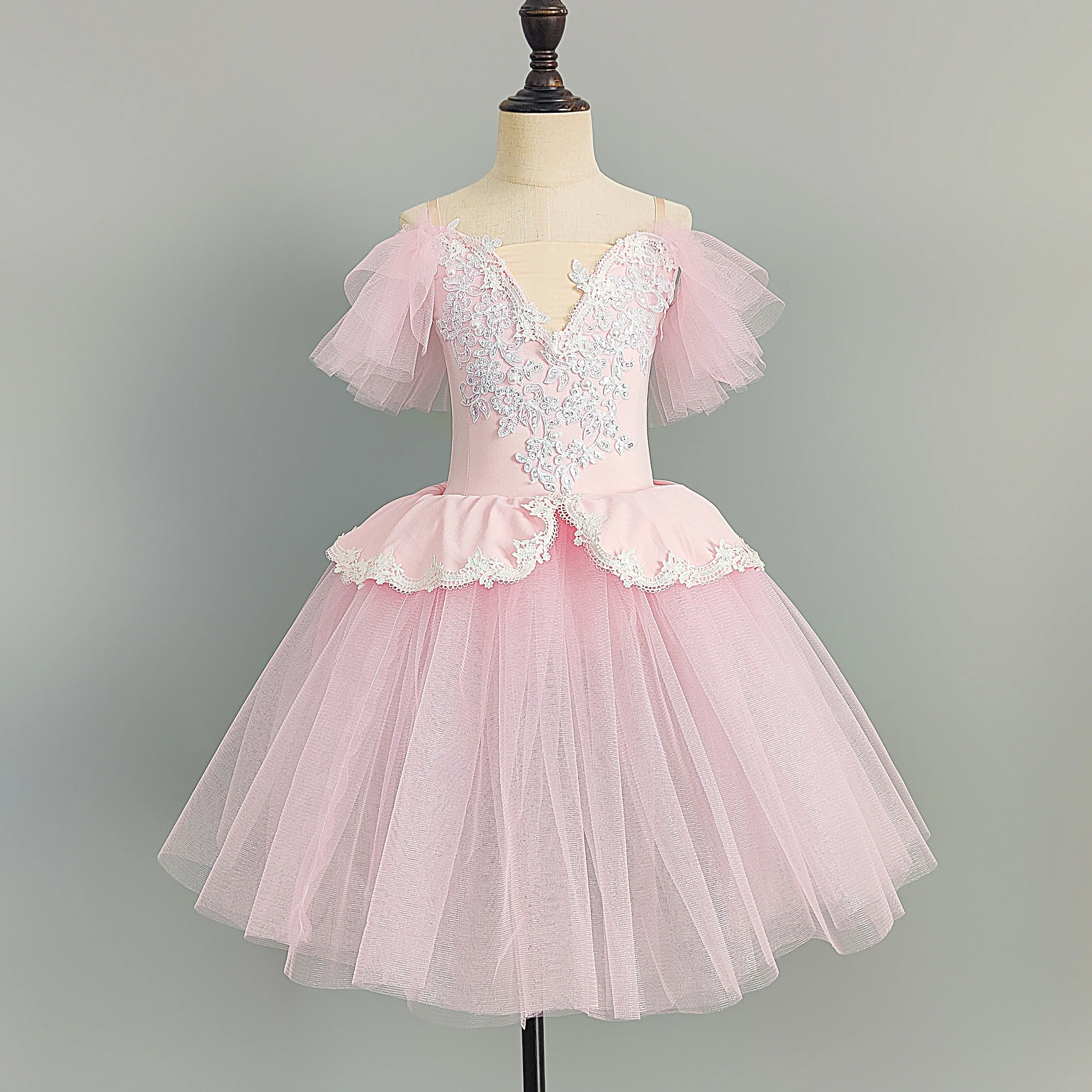 

Children's Ballet Skirt Long Pink Princess Gauze Skirt Adult Kids Classic Swan Lake Ballet Tutu Skirt Performance Group Costumes