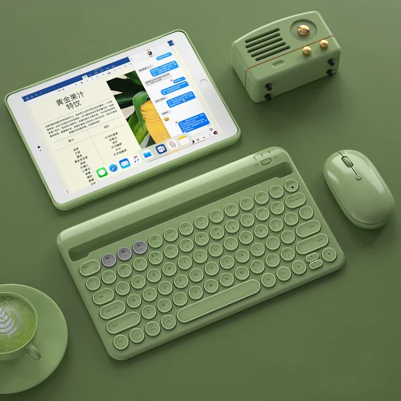 

Беспроводная клавиатура и мышь для iPad, телефона, ноутбука, ПК, геймера, совместимый с Bluetooth планшет, бесшумный мини игровой набор, комбинированная клавиатура и мышь