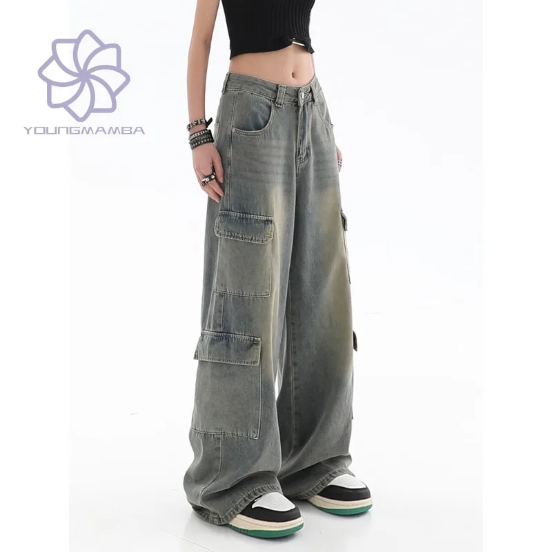Autumn Winter Multi Pocket Jeans Women American Vintage High Street Straight Tube Loose Drop Wide Leg Denim Pants Trendy
Autumn Winter Multi Pocket Jeans Women American Vintage High Street Straight Tube Loose Drop Wide Leg Denim Pants Trendy