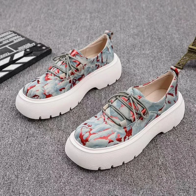 Spring New Women's Genuine Leather Thick Sole Lefu Shoes High Quality Fashion Casual Shoes Color Matching Printing British Style
Spring New Women's Genuine Leather Thick Sole Lefu Shoes High Quality Fashion Casual Shoes Color Matching Printing British Style