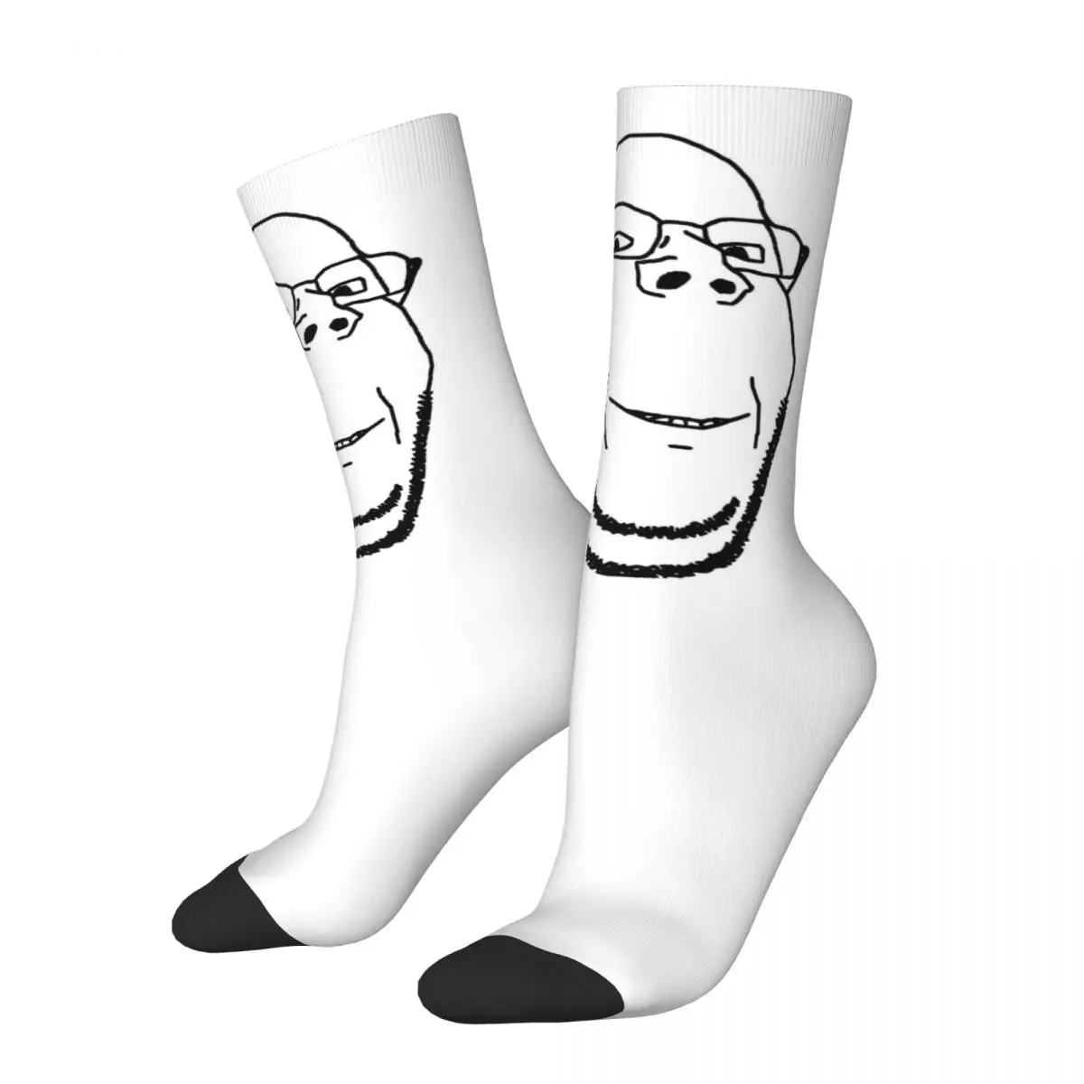 

Smiling Wholesome Wojak Soyjak Socks Harajuku Super Soft Stockings All Season Long Socks Accessories for Man's Woman's Gifts