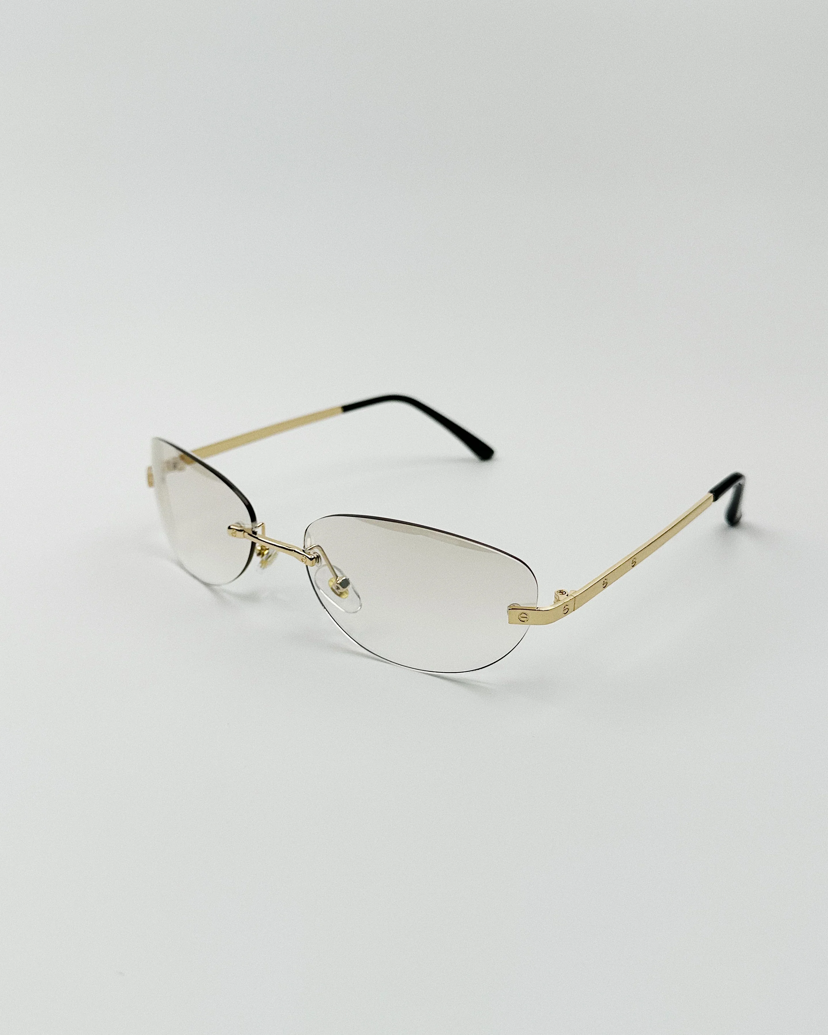 

Retro oval frameless metal sunglasses, 90s Hong Kong style elegant Y2K sunglasses, cool men and beautiful women
