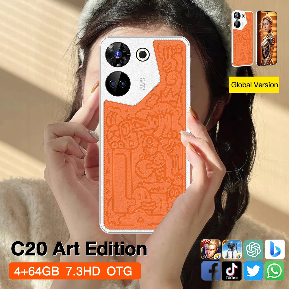 

Смартфон глобальная версия C20 Art Edition, Android 8000, 4 ГБ/64 ГБ, 7,3 мАч, камера 72 Мп + Мп, дюйма, 10 ядер