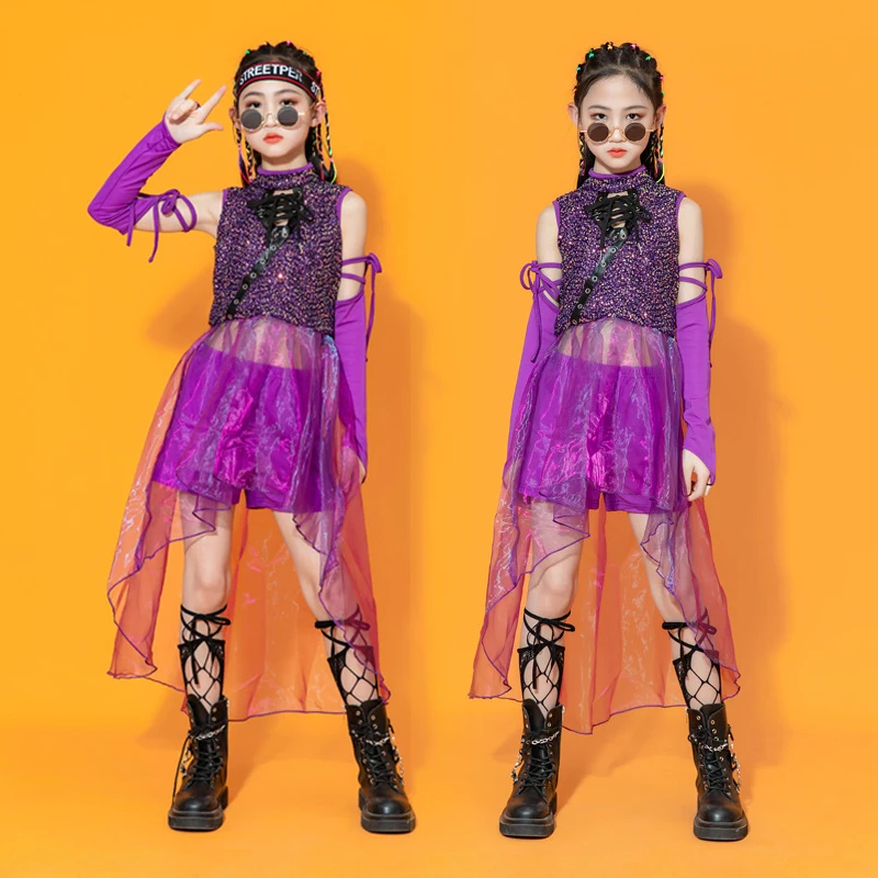Girls Purple Sequins Jazz Dance Costume Fashion Catwalk Show Clothing Kpop Outfit Hip Hop Dancewear Festival Clothes VDB5209
Girls Purple Sequins Jazz Dance Costume Fashion Catwalk Show Clothing Kpop Outfit Hip Hop Dancewear Festival Clothes VDB5209