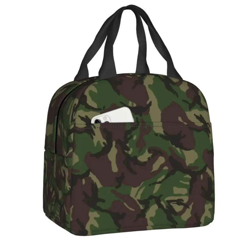 

British DPM Camo Insulated Lunch Bags for Women Military Camouflage Cooler Thermal Food Lunch Box Outdoor Camping Travel
