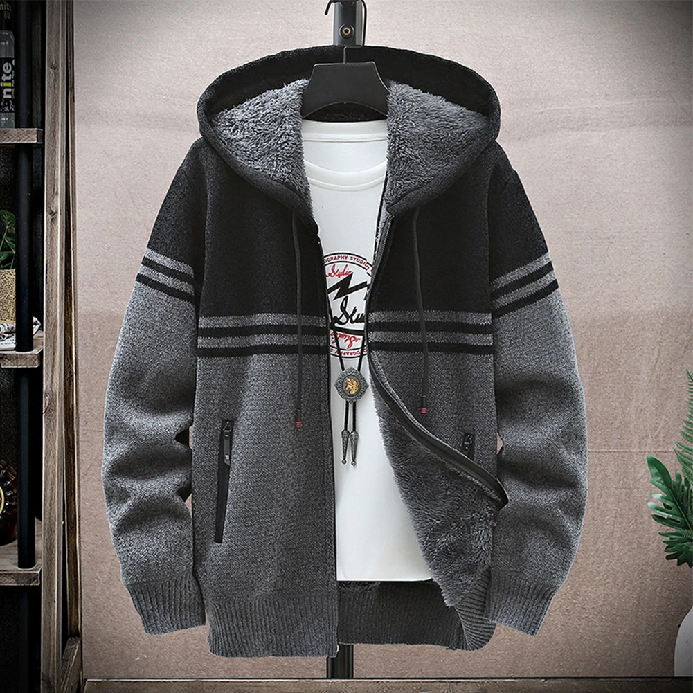 Mens Winter Plush Warm Thickened Casual Zip Up Knitted Fleece Jacket Hooded Sweater Cardigan Warm Tops Men Hoodies Coat
Mens Winter Plush Warm Thickened Casual Zip Up Knitted Fleece Jacket Hooded Sweater Cardigan Warm Tops Men Hoodies Coat