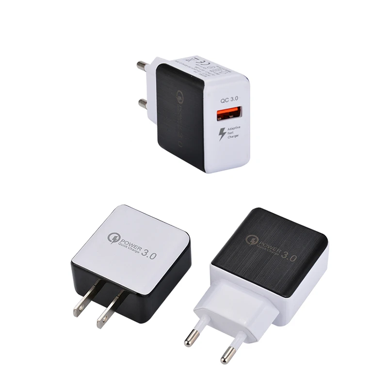 

10Pcs Quick Charge 18W QC 3.0 Fast Charging USB Mobile Phone Charger For iPhone 11 12 X For Samsung Xiaomi Huawei Smart Chargers