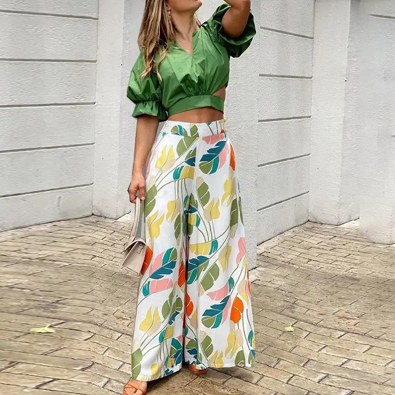Ardm Elegant V Neck Floral Print Two Piece Set Women Top And Pants Casual Office Ladies Hollow Out Fall Wide Leg Pants Sets
Ardm Elegant V Neck Floral Print Two Piece Set Women Top And Pants Casual Office Ladies Hollow Out Fall Wide Leg Pants Sets