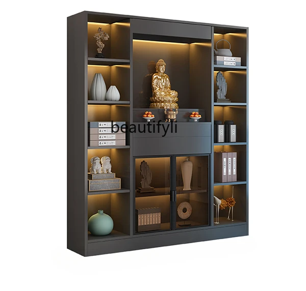 

Buddha Shrine Clothes Closet Modern Altar Buddha Shrine Household God of Wealth Cabinet Glass Door Buddha Cabinet