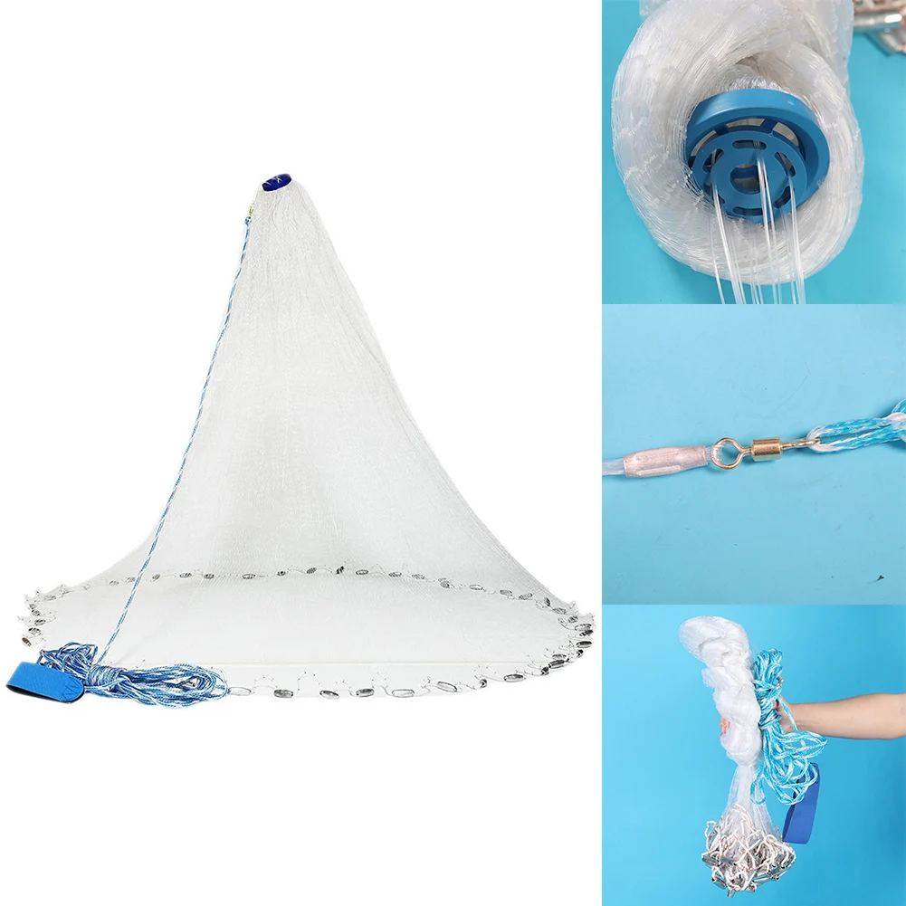 Hand Cast Fishing Net Nylon Easy-Throw Strong Mesh Float Trap Monofilament Gill Net For Saltwater Fishing Tackles Fish Network
Hand Cast Fishing Net Nylon Easy-Throw Strong Mesh Float Trap Monofilament Gill Net For Saltwater Fishing Tackles Fish Network