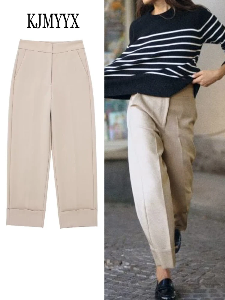 KJMYYX 2023 Woman Fashion Long Pants Spring Autumn High Waist Vintage Curled Hem Straight Casual Street Slim Trousers
KJMYYX 2023 Woman Fashion Long Pants Spring Autumn High Waist Vintage Curled Hem Straight Casual Street Slim Trousers