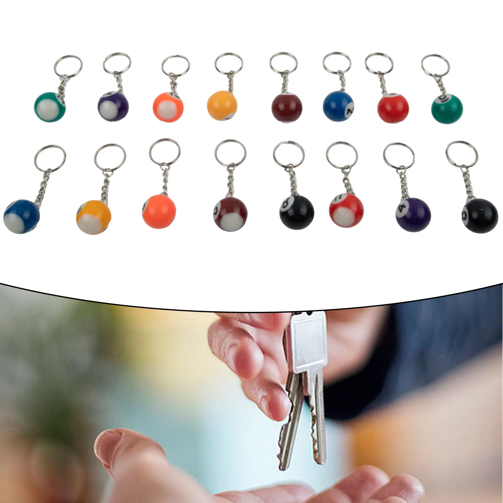 Part KeyChain Rings Small Snooker Snooker Cue Useful Accessories Ball Key Beautiful Billiard Ball Easy To Wear
Part KeyChain Rings Small Snooker Snooker Cue Useful Accessories Ball Key Beautiful Billiard Ball Easy To Wear