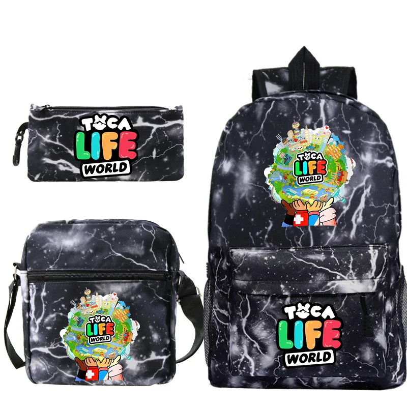 

Toca Boca Print Backpacks 3pcs Set Kawaii Kids School Bookbag Toca Life World Backpack Children Schoolbag Travel Sport Mochila