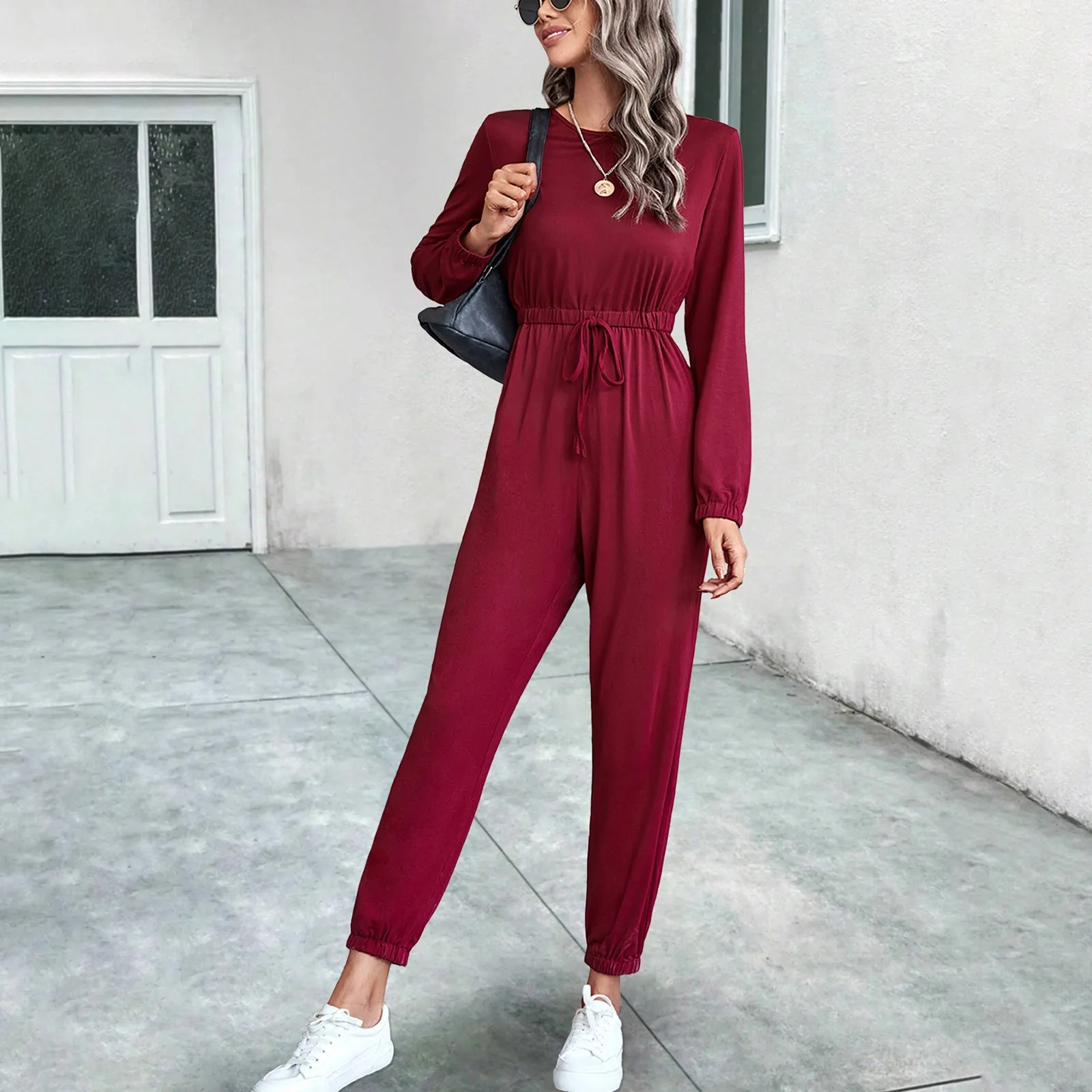 Women'S Luxury Office Jumpsuit Fashion Solid Color Round Neck Long Sleeve Playsuits High Waist Women Streetwear Ropa Para Mujer
Women'S Luxury Office Jumpsuit Fashion Solid Color Round Neck Long Sleeve Playsuits High Waist Women Streetwear Ropa Para Mujer
